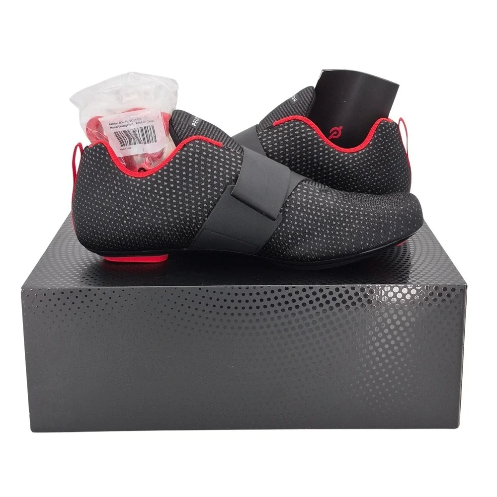 Peloton Altos Cycling Bike Shoes with Cleats Men's Size 11 Black & Red Unisex